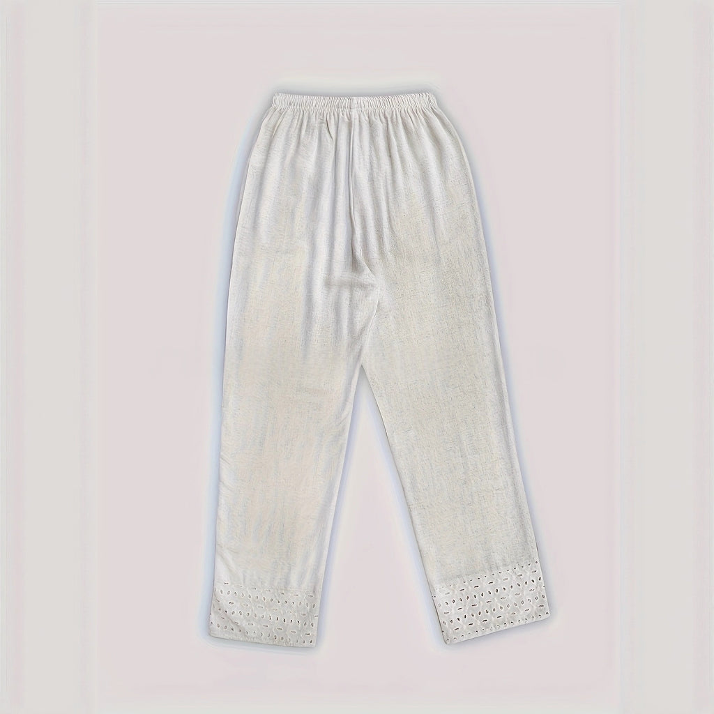 Pantalon Dentelle & Broderies Style Élégant