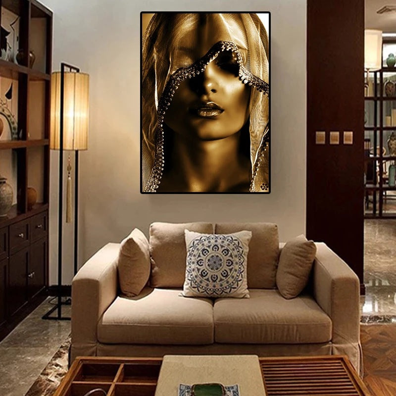 Tableau Canvas Dorée – Art Mural Nordique