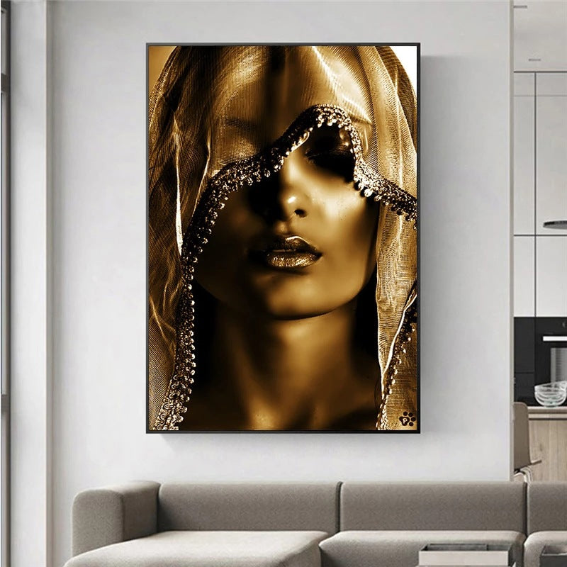 Tableau Canvas Dorée – Art Mural Nordique