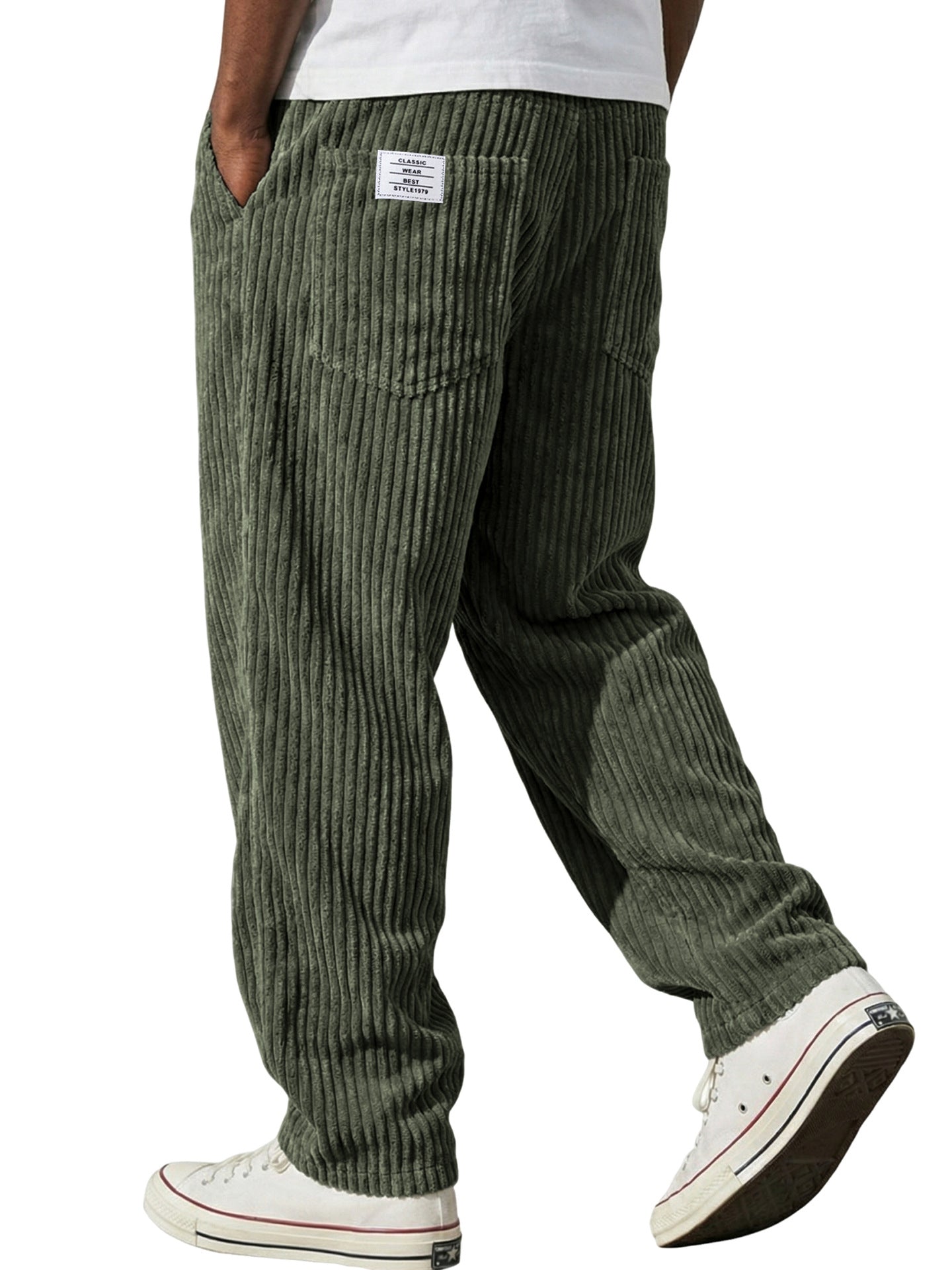 Pantalon Velours Côtelé  – Style Vintage Américain