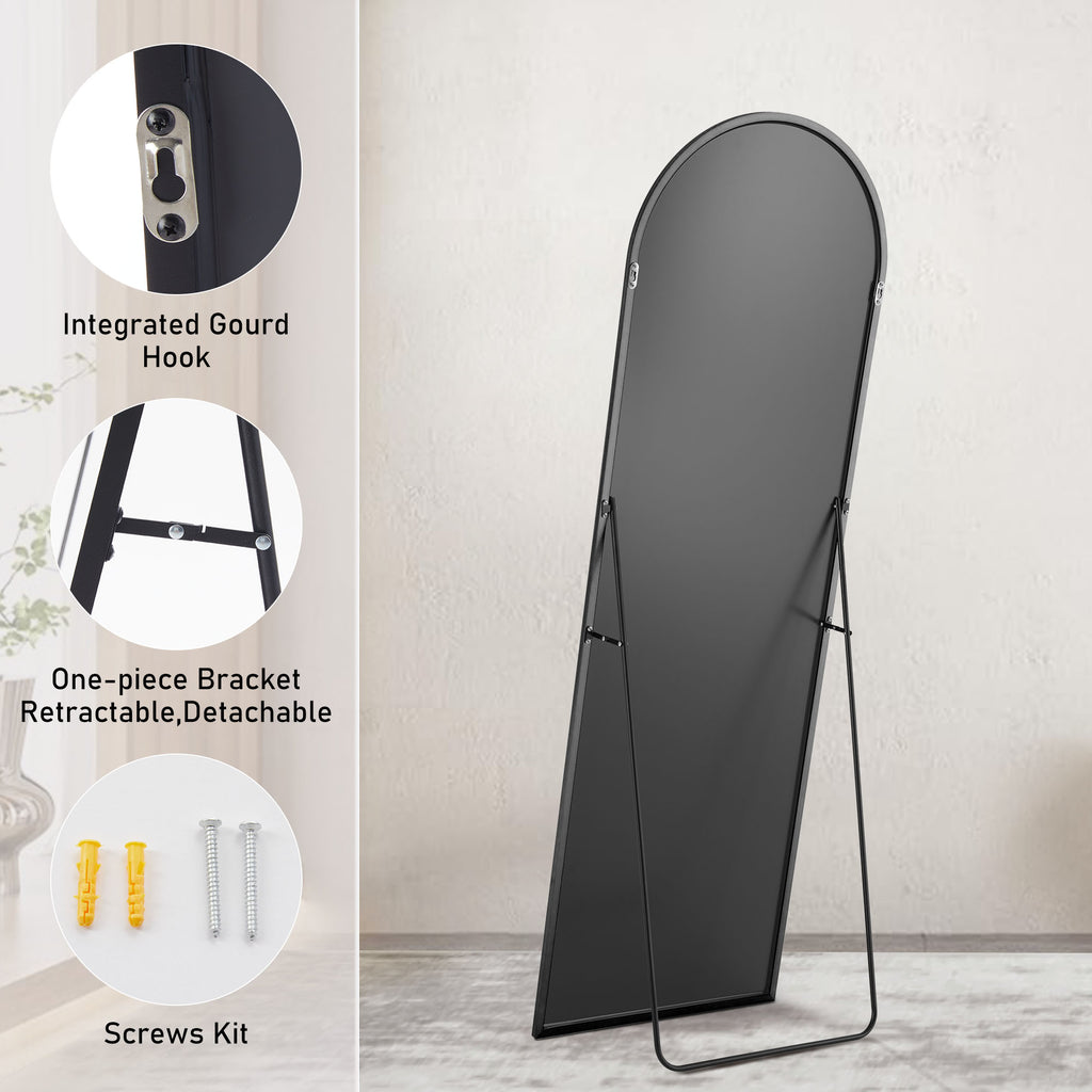 Miroir mural avec support et cadre fin en alliage