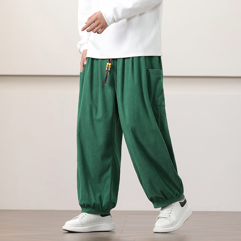 Pantalon Sarouel Velours Côtelé – Style Chinois Automne
