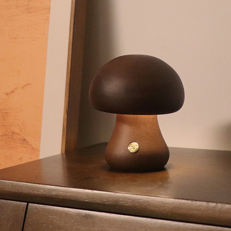 Veilleuse LED champignon en bois