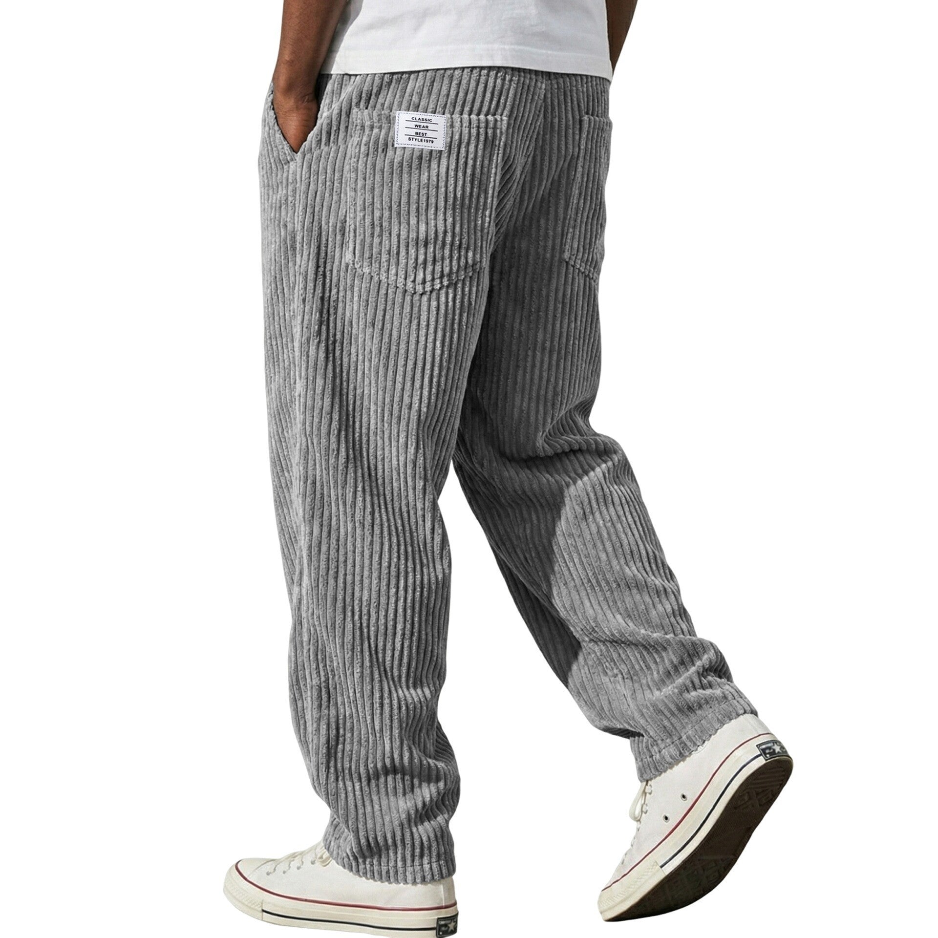 Pantalon Velours Côtelé  – Style Vintage Américain