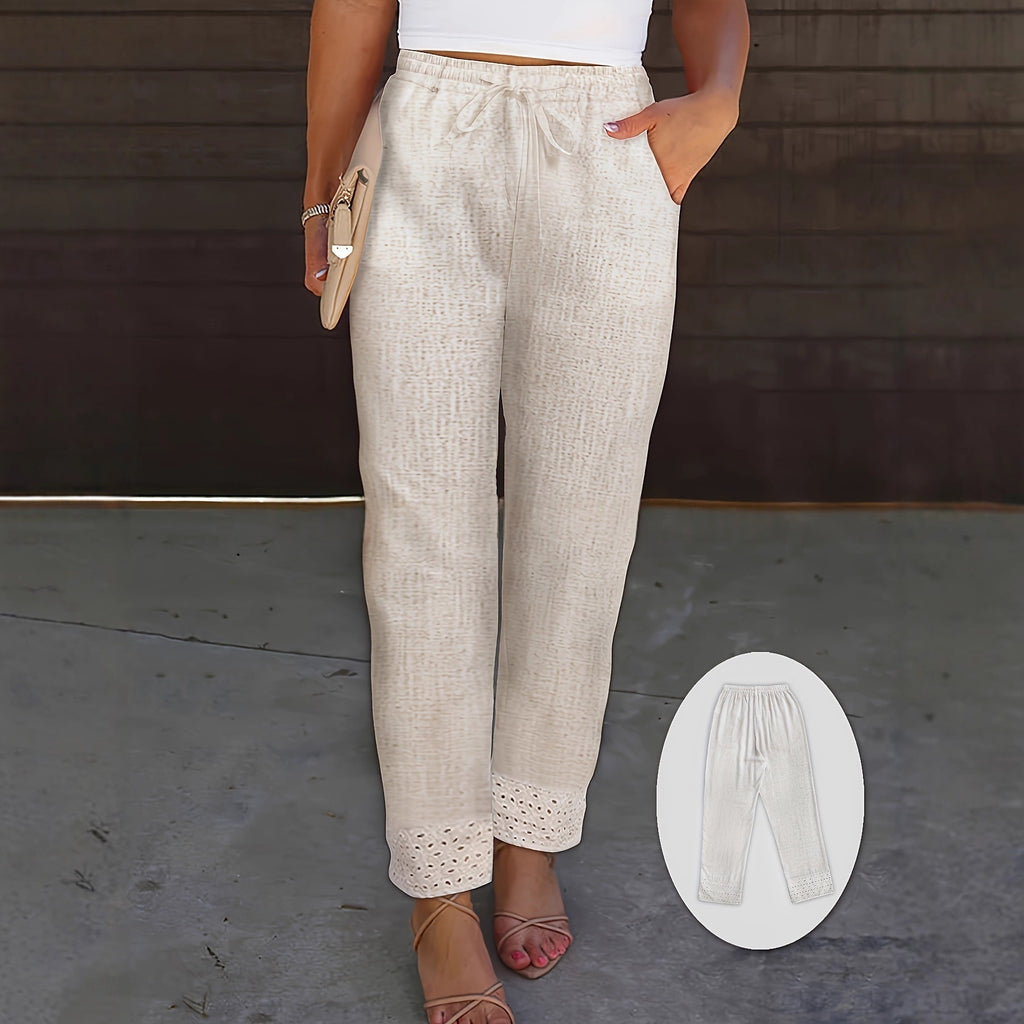 Pantalon Dentelle & Broderies Style Élégant