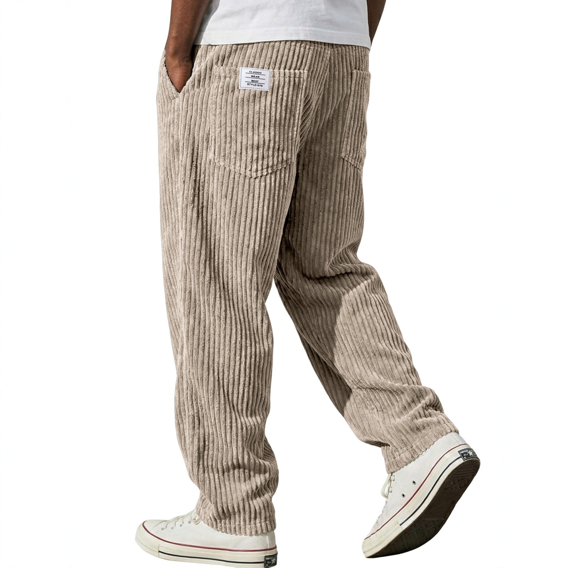 Pantalon Velours Côtelé  – Style Vintage Américain