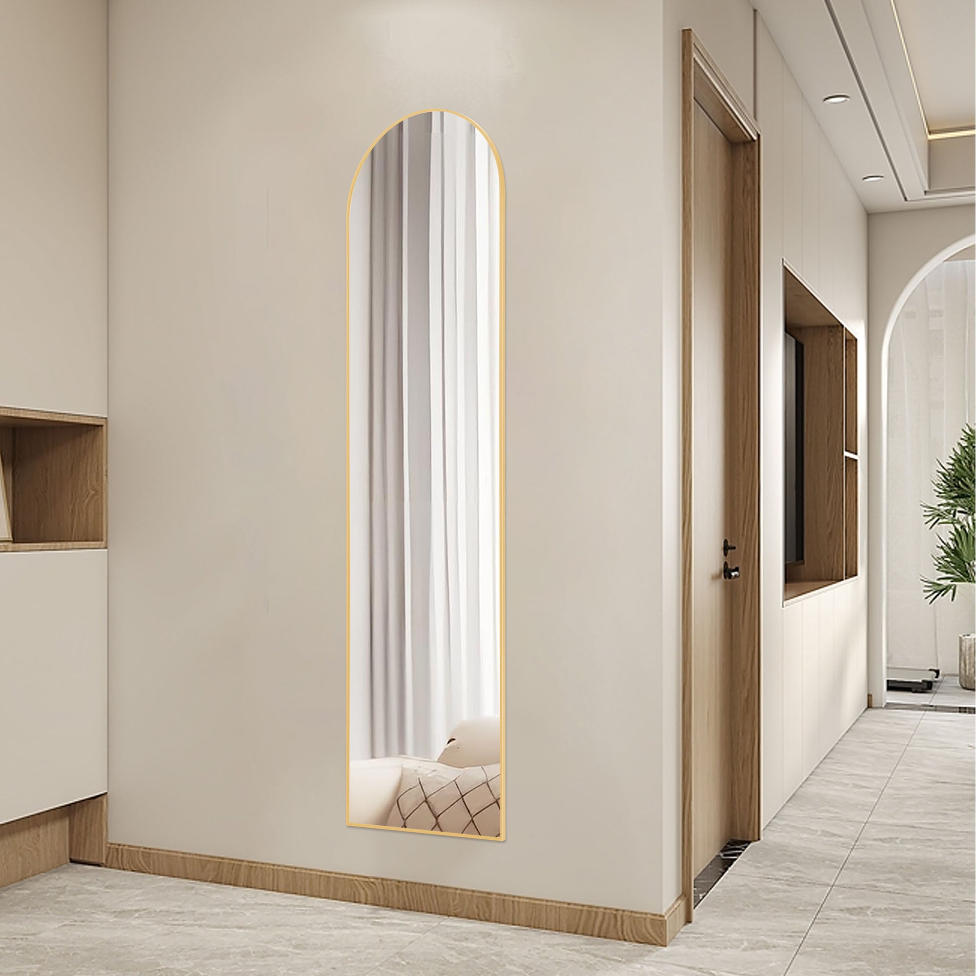 Miroir mural avec support et cadre fin en alliage