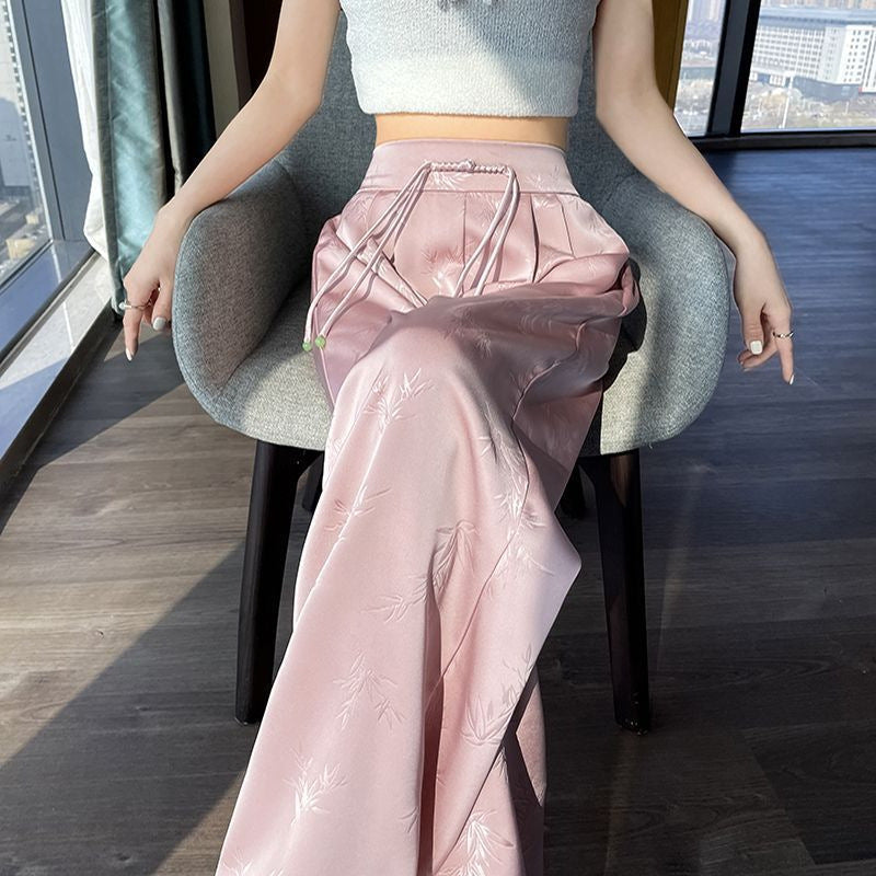 Pantalon décontracté jacquard fin