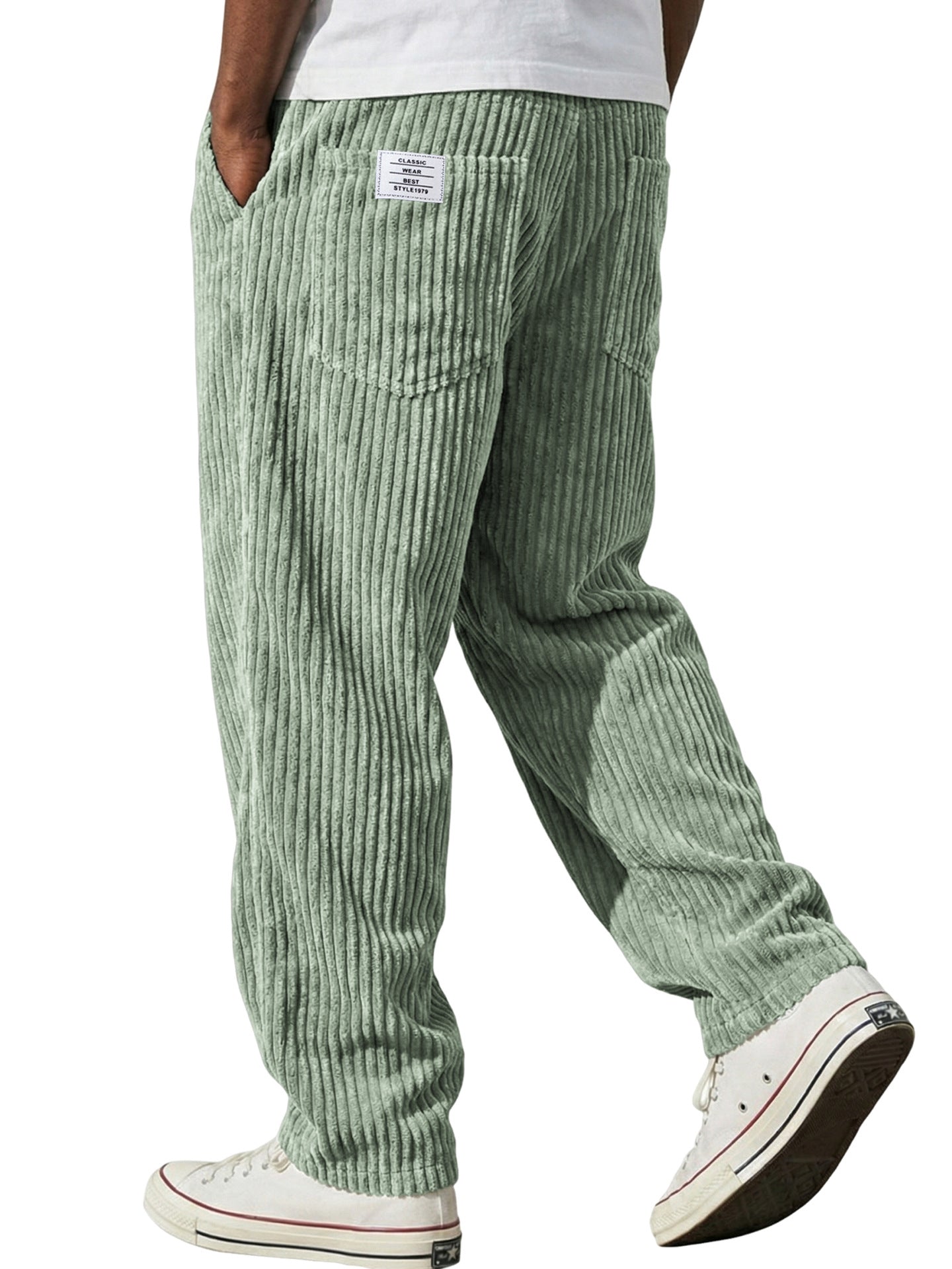 Pantalon Velours Côtelé  – Style Vintage Américain